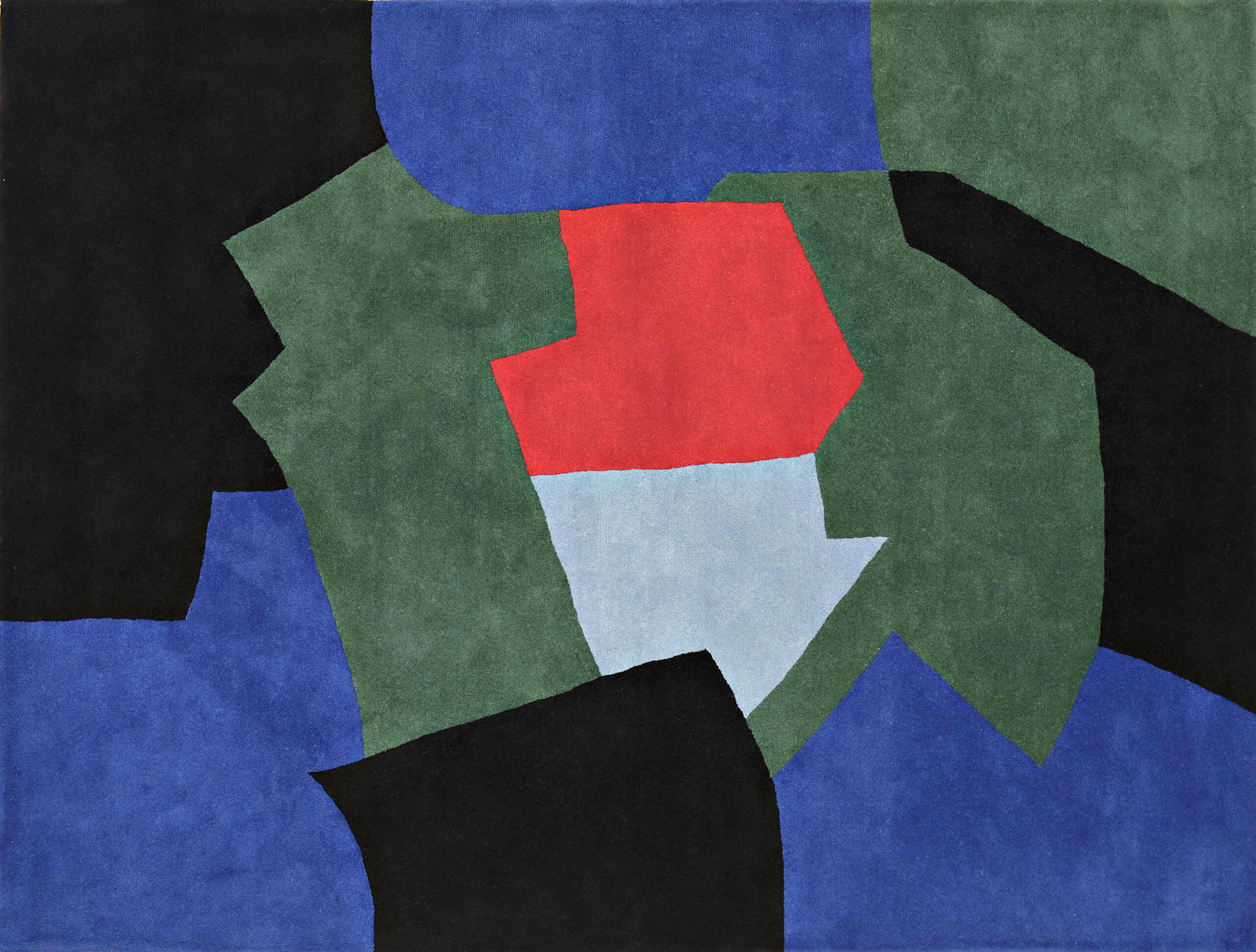 Image de l'oeuvre Composition noire, verte et bleue