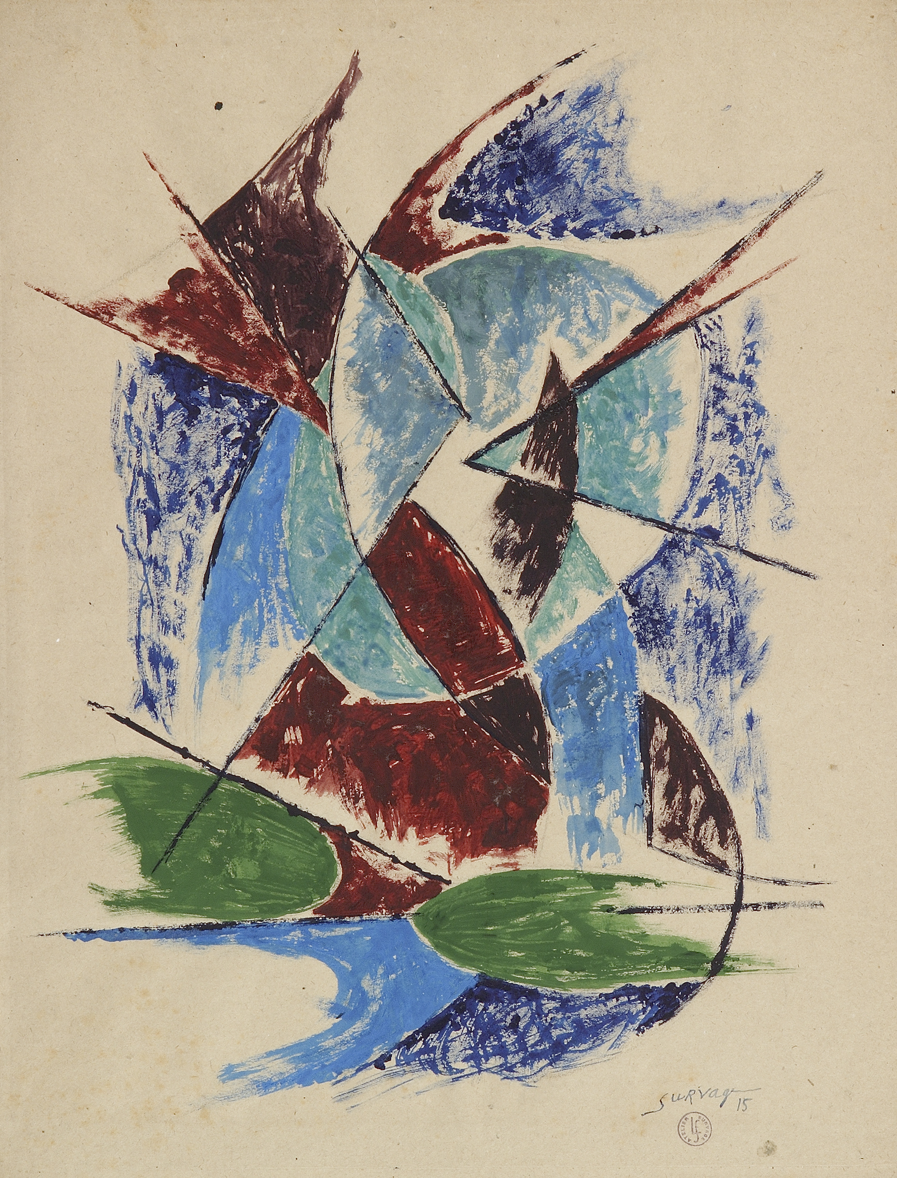 Image de l'oeuvre Composition abstraite en éclats de verre